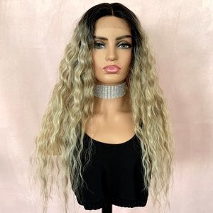 Ombre Caramel Brown Loose Wave Synthetic Lace Front Wig